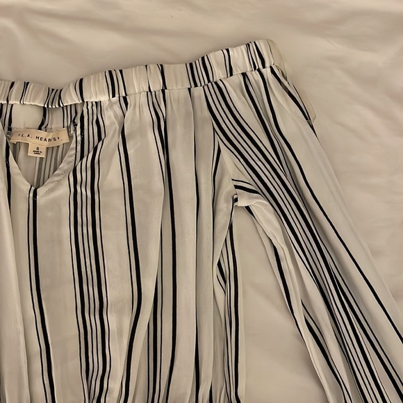Black and White Striped Pacsun Off the Shoulder Romper - Picture 3 of 6